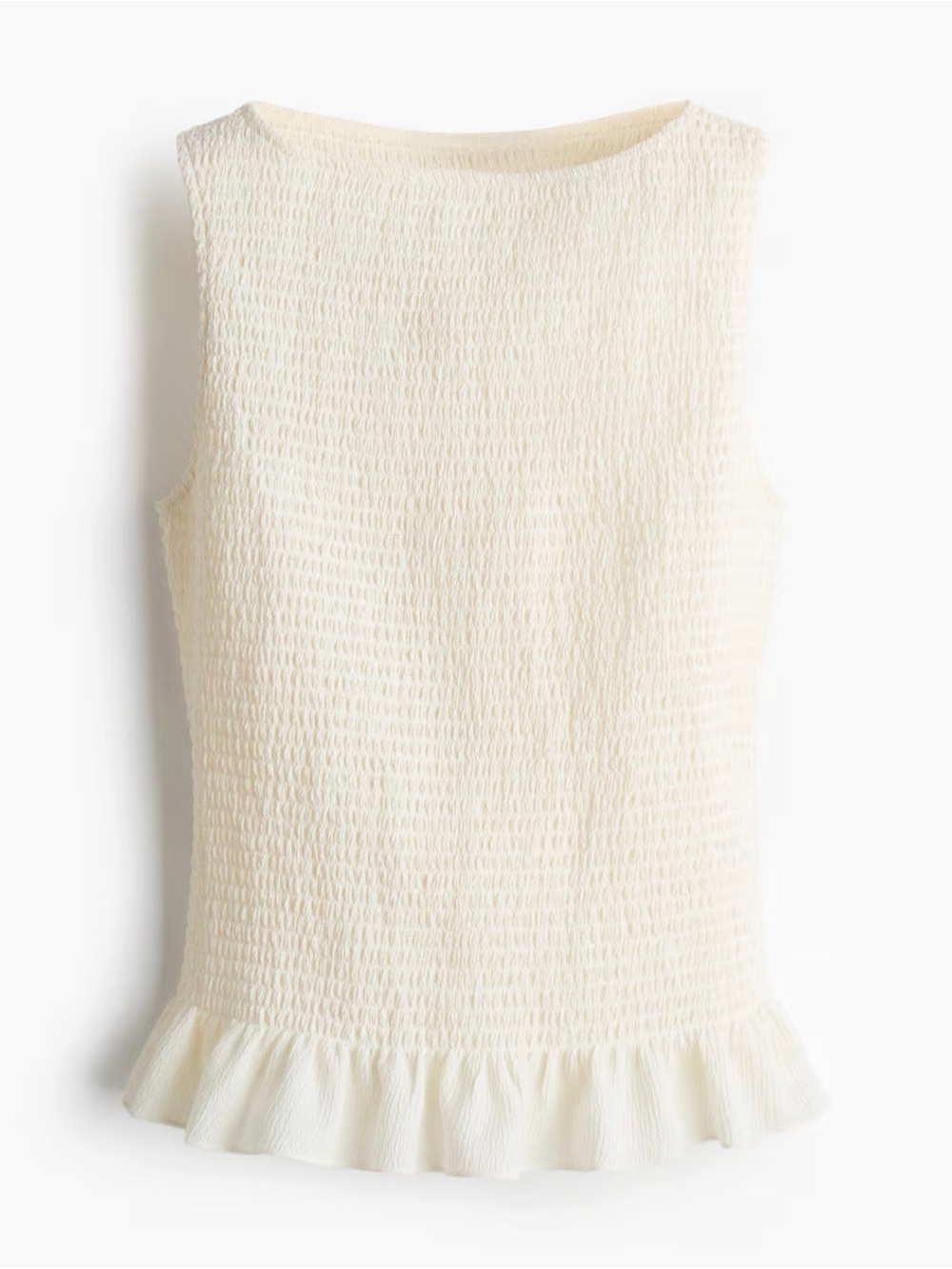 H&M - Cream Smocked Top